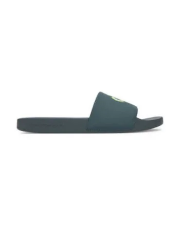 Papuci barbatesti,  verde, piele ecologica