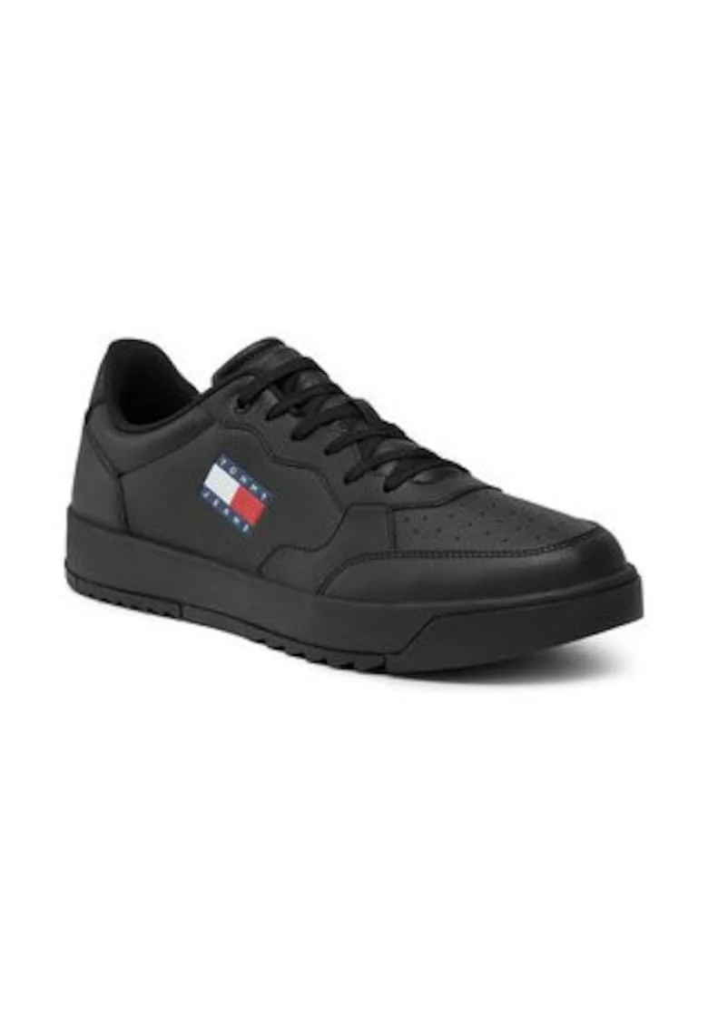 Tenisi barbatesti,  303286019, piele naturala, negru,