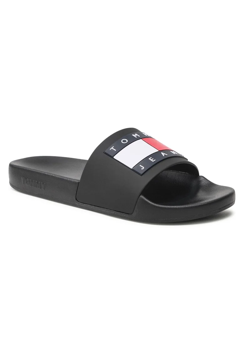 Papuci barbatesti,  negru, plastic,
