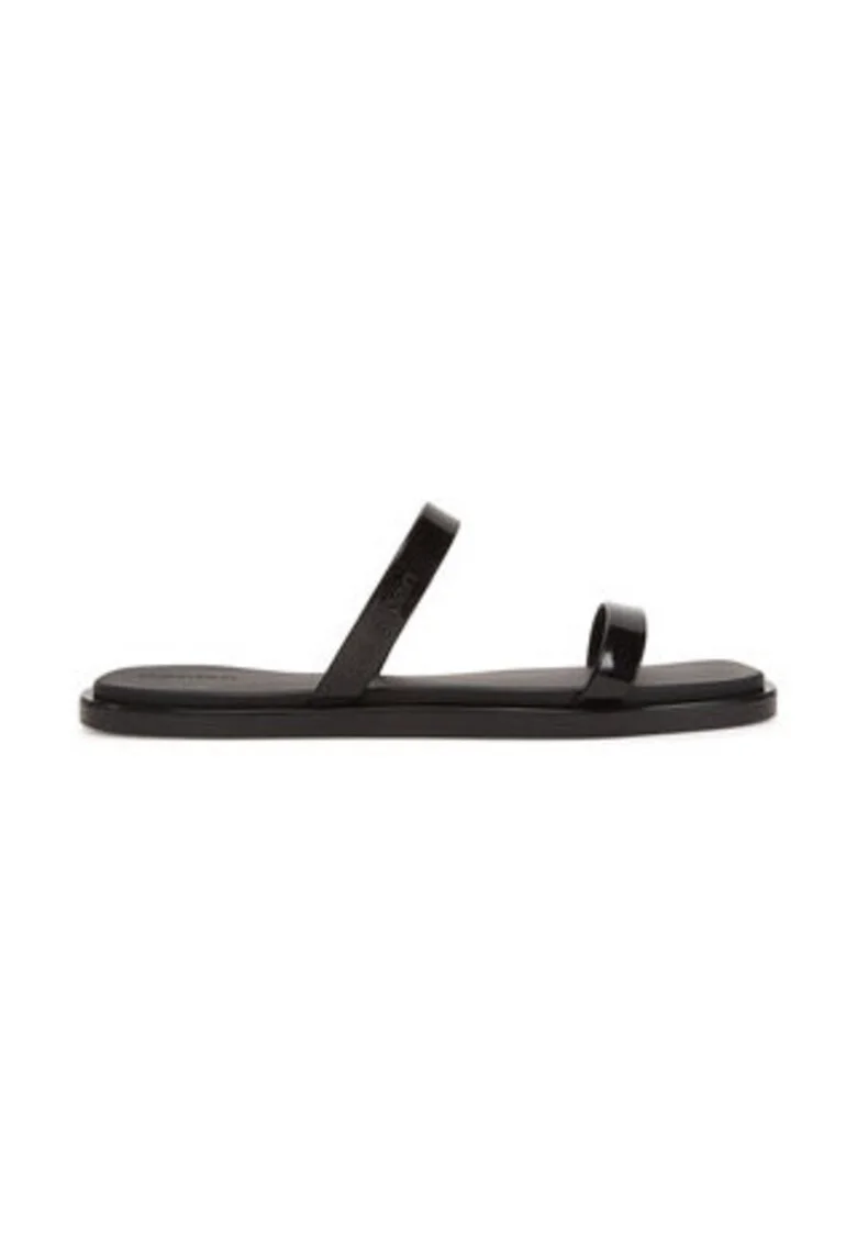Slapi dama,  piele ecologica, negru,