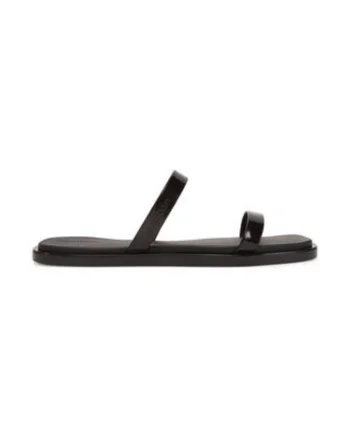 Slapi dama,  piele ecologica, negru,