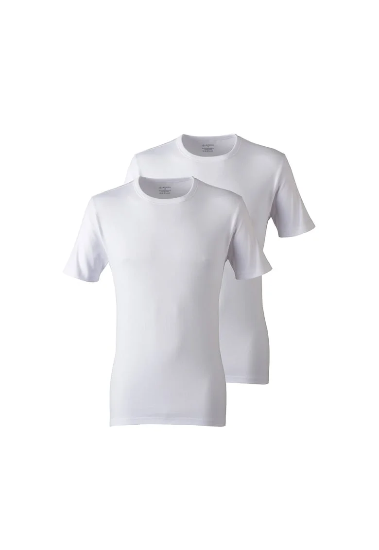 Set de tricouri slim fit din bumbac - 2 piese, Alb