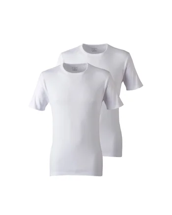 Set de tricouri slim fit din bumbac - 2 piese, Alb