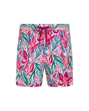 Pantaloni scurti relaxed fit din amestec de modal cu snur de ajustare, Verde/Roz/Albastru