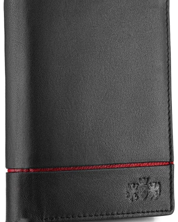 Portofel barbati, ®, ZG-N4-F5, Fabriano, Piele naturala, 12.5x9x3 cm, Negru