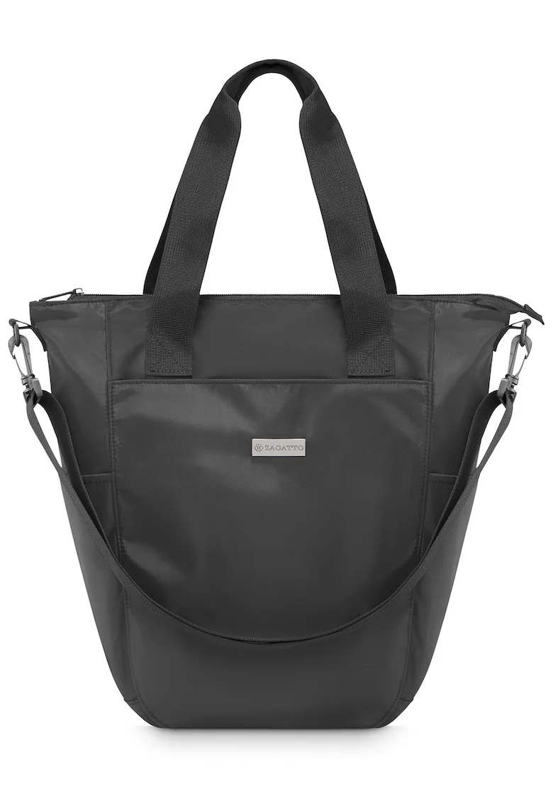 Geanta shopper dama, ®, Negru, Universala, Multifunctionala, Impermeabila, Curea de umar detasabila si reglabila, Manere confortabile, Usoara, Spatioasa, Nylon/Poliester, 35x40x15 cm, THORN, ZG839