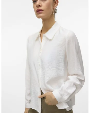 Bluza cu decolteu in V, Alb