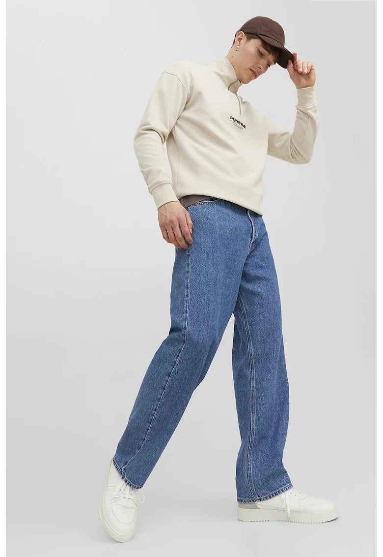Blugi relaxed fit cu talie medie, Albastru deschis