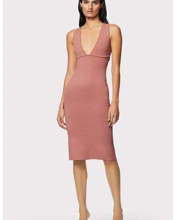 Rochie creion cu slit pe partea din spate, Roz