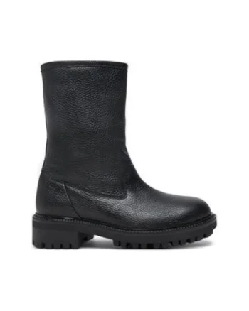 Botine dama,  piele naturala, negru,