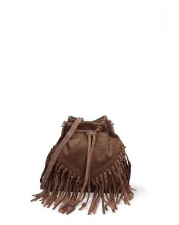 Geanta bucket din piele intoarsa Umbria Plus