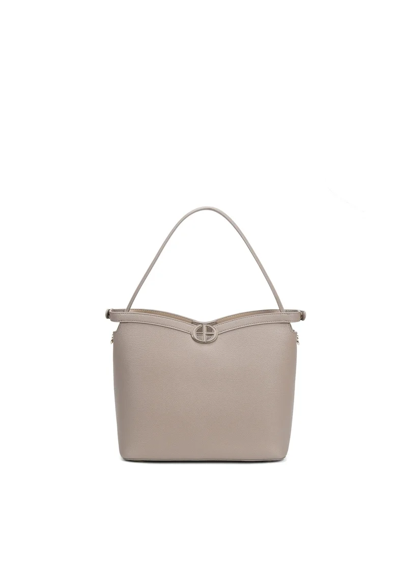 Geanta tote din piele ecologica Seraphina, Maro taupe