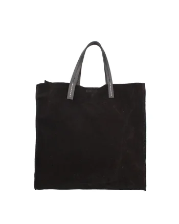 Geanta tote din piele intoarsa cu etui detasabil Novara Lux, Negru