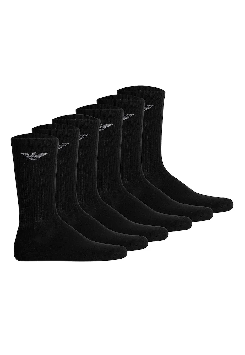 . Set de sosete lungi Sporty - 6 perechi, Negru