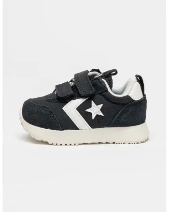 Pantofi sport cu garnituri de piele intoarsa Omega, Negru/Alb murdar