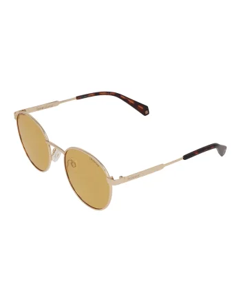 Ochelari de soare rotunzi unisex polarizati - 467945, Maro/Auriu rose