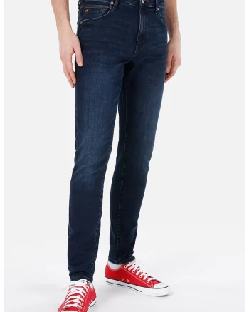 Blugi skinny cu aspect decolorat, Bleumarin