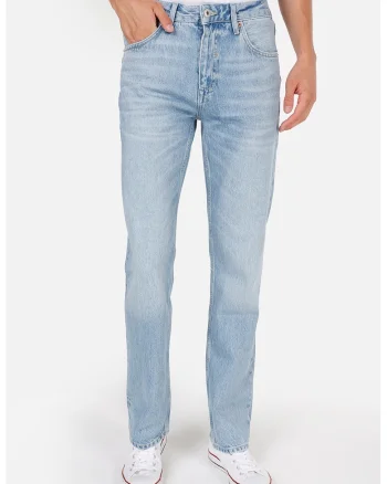 Blugi regular fit cu 5 buzunare, Albastru pastel