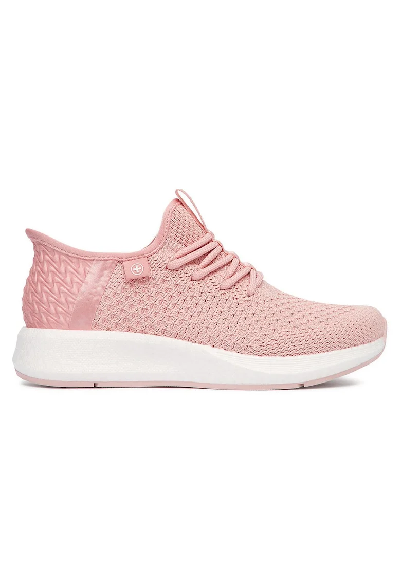 Pantofi sport dama  material textil, sistem inchidere siret, Roz