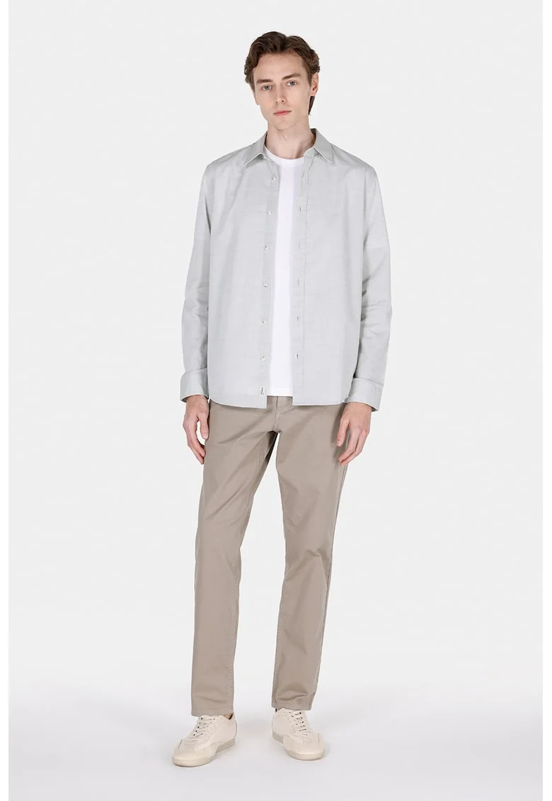 Camasa din bumbac cu maneci lungi CL1073846, Gri deschis