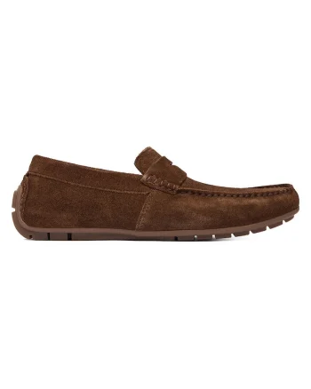 Mocasini barbati  piele intoarsa, elegant, maro