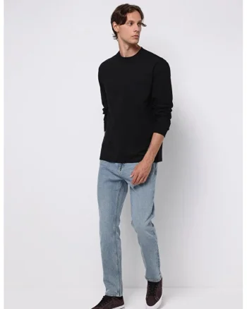 Blui regular fit cu talie medie, Negru