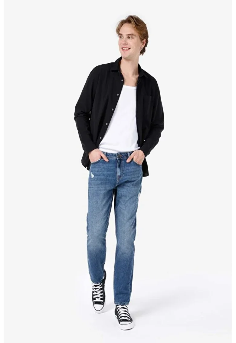 Pantaloni De Barbati Albastru Regular Fit 067 Jack 8684112148373