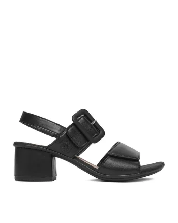 Sandale dama  piele naturala, negru, sistem inchidere Velcro, Negru
