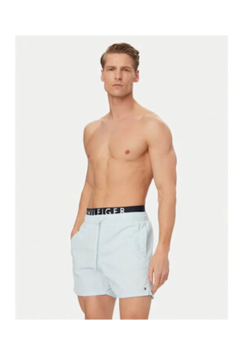 Pantaloni scurti de baie, cu talie ajustabila cu snur