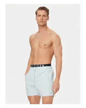 Pantaloni scurti de baie, cu talie ajustabila cu snur
