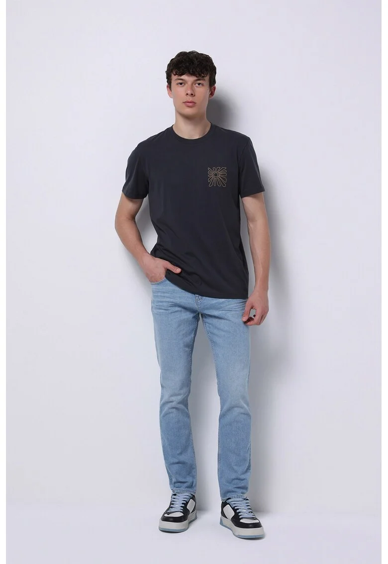Blugi slim-fit din amestec de bumbac, Albastru deschis