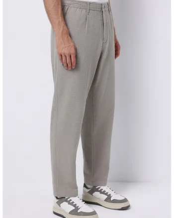 Pantaloni drepti texturati, Maro taupe deschis