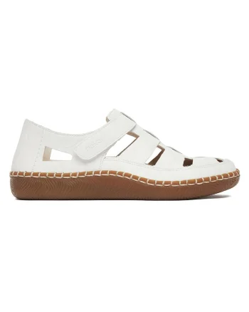 Pantofi dama,  N2453-80, piele naturala, alb, velcro
