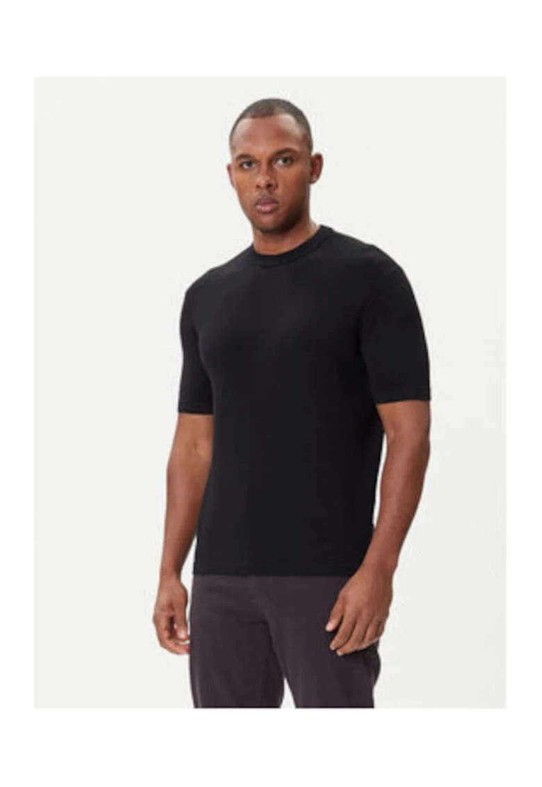 Tricou barbati,  negru, viscoza-poliamida, maneca scurta,