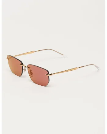 Ochelari de soare dreptunghiulari unisex, Auriu/Transparent
