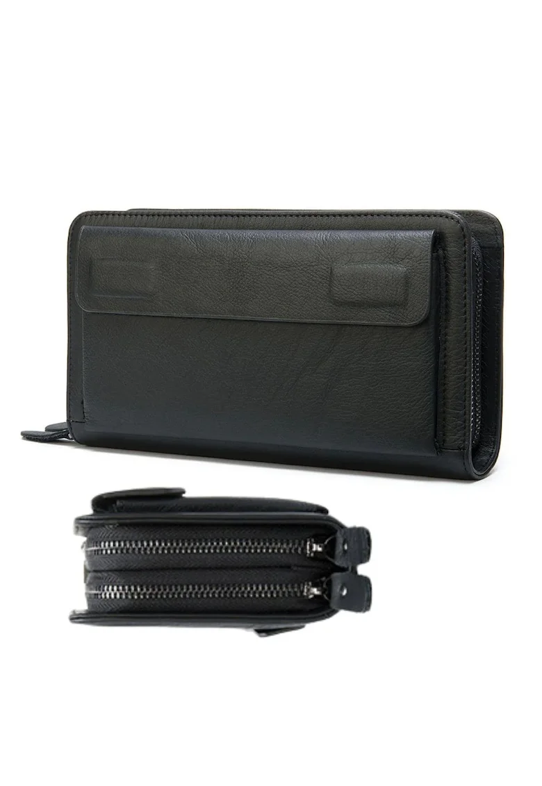 Portofele tip geanta de mana, Negru Glossy