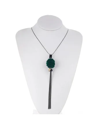 Colier negru, lung, cu franjuri, Meinhart C12,