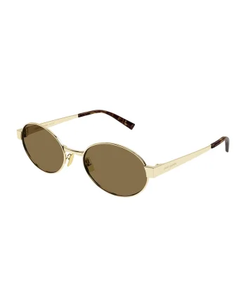 Ochelari de soare rotunzi cu rama metalica - 654963, Auriu