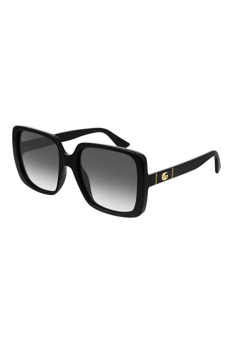 Ochelari de soare dreptunghiulari cu lentile in degrade, Negru
