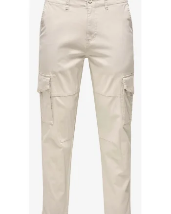 Pantaloni cargo din amestec de bumbac,