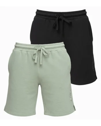 Set de pantaloni scurti pentru barbati, material confortabil, talie, croiala normala, Verde/Negru