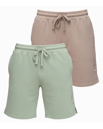 Set de pantaloni scurti pentru barbati, material confortabil, talie, croiala normala, Verde/Bej