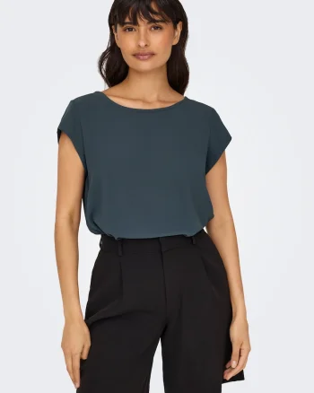 Bluza cu maneca scurta si fermoar la spate