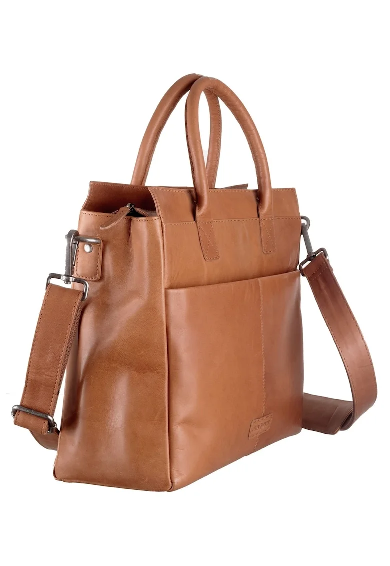 Geanta umar unisex piele naturala 36 x 29.5 x 14 cm, Fiorentina,, Coniac