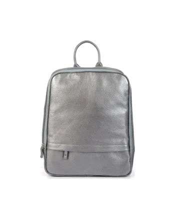 Geanta dama piele,  Rucsac 2, argintiu, 28x15x28 cm