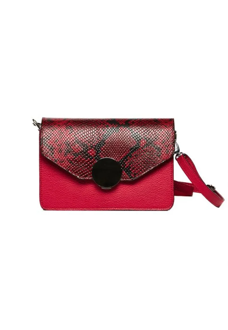 Geanta dama piele,  Carmen, fuxia,22x10x15 cm