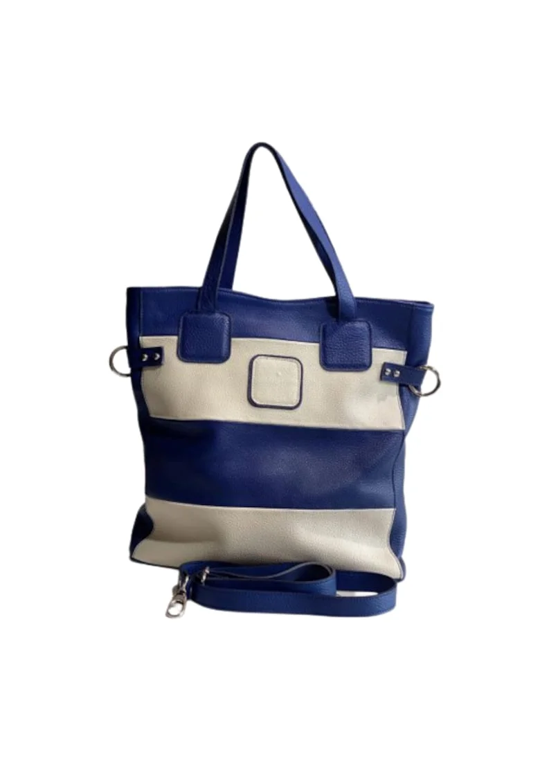 Geanta dama piele,  Laura 42, albastru, 33x7x35 cm