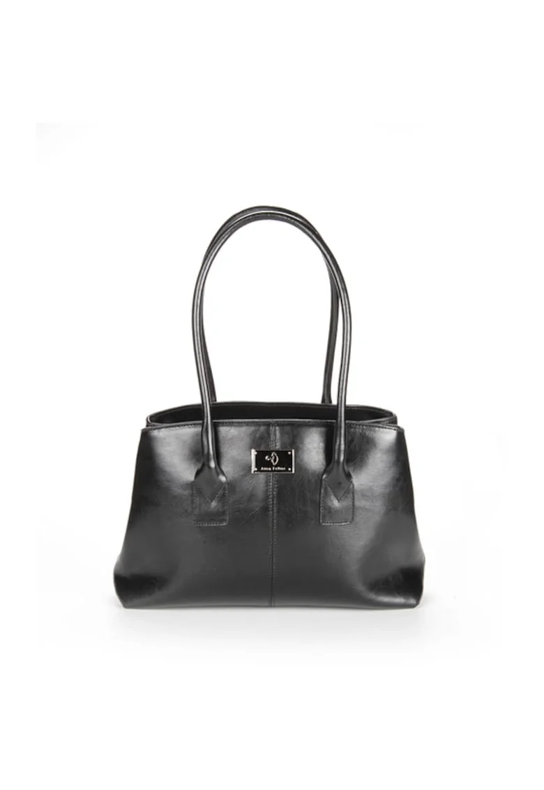 Geanta dama piele,  Elisabeth 1, negru, 34x11x23 cm
