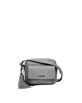 Geanta dama piele,  Lucy, gri deschis, 22x10x17 cm