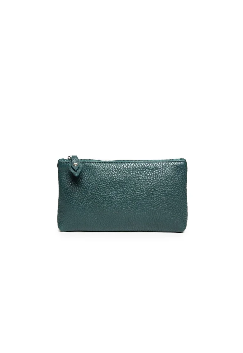 Portfard piele,  St. Ives, verde, 20 x 3 x 12 cm